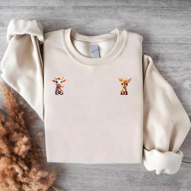 Heat Transfer Vinyl For T-Shirt Dresses Jeans Diy Cartoon Animals Stickers Decals Heat Transfer Printing Cat Rabbit Deer