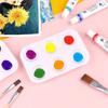 20 Pcs White Plastic Paint Palette 6 Well Watercolor Palette Rectangular Paint Tray Paint Mixing Palette