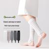 Women's Mid-Calf Striped Cotton Socks, Korean Retro Style, Spring & Autumn Wear, Versatile & Relaxed Fit.