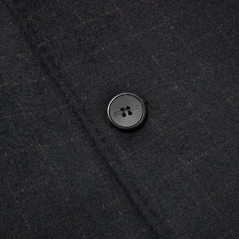 Men's Winter Mid-Length Wool Blend Coat with Goose Down Liner