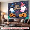 Party Backdrop Halloween Flat Spooky Pumpkins Ghosts Cauldron Event Photo Background Party Decor
