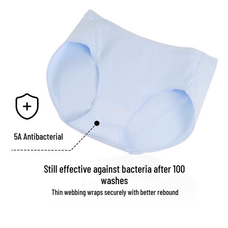 Ubras Women's 40S Pure Cotton 7A Anti-Bacterial High-Waist Briefs (3-Pack)