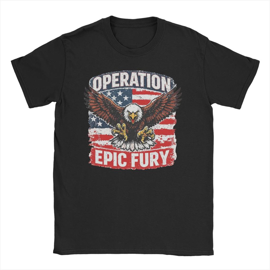 Vintage Operation Epic Fury 2026 Tshirts For Unisex Unisex Crewneck 100 Cotton T Shirt Short Sleeve Tees Plus Size Clothes