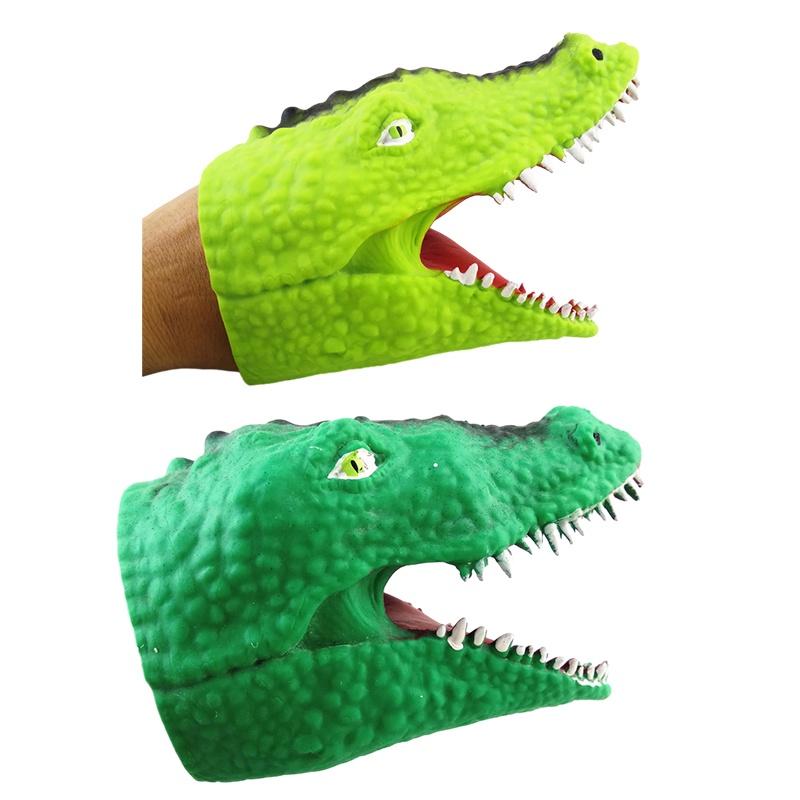 Realistic Crocodile Hand Puppet Tpr Soft Rubber Shark Glove Role Playing Prop Ocean Animal Hand Puppet Interactive Toy Characters)