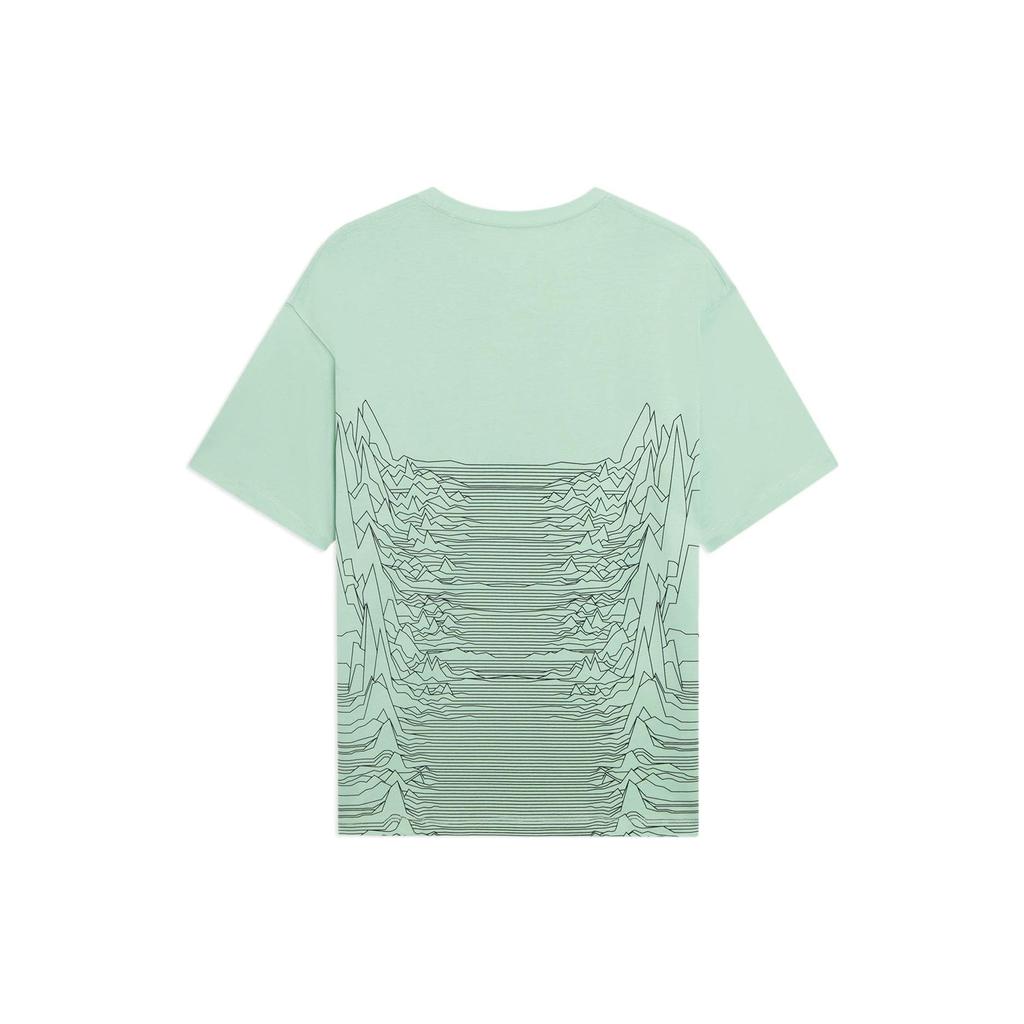 Li-Ning Mountain Contour Print Loose Short Sleeve T-Shirt Unisex Tops Tender-Leaf-Green AHSS134-3