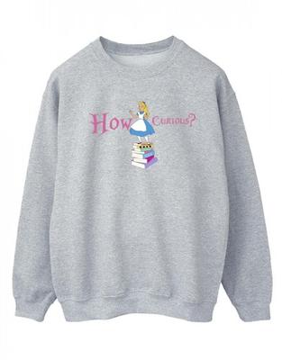 Womens/Ladies Alice In Wonderland How Curious Sweatshirt