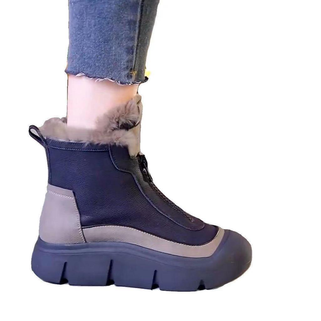 Women's Winter Cotton High-Top Martin Boots - Thick Sole, Windproof, Warm, Comfortable, Fashionable, Korean Style, Versatile.