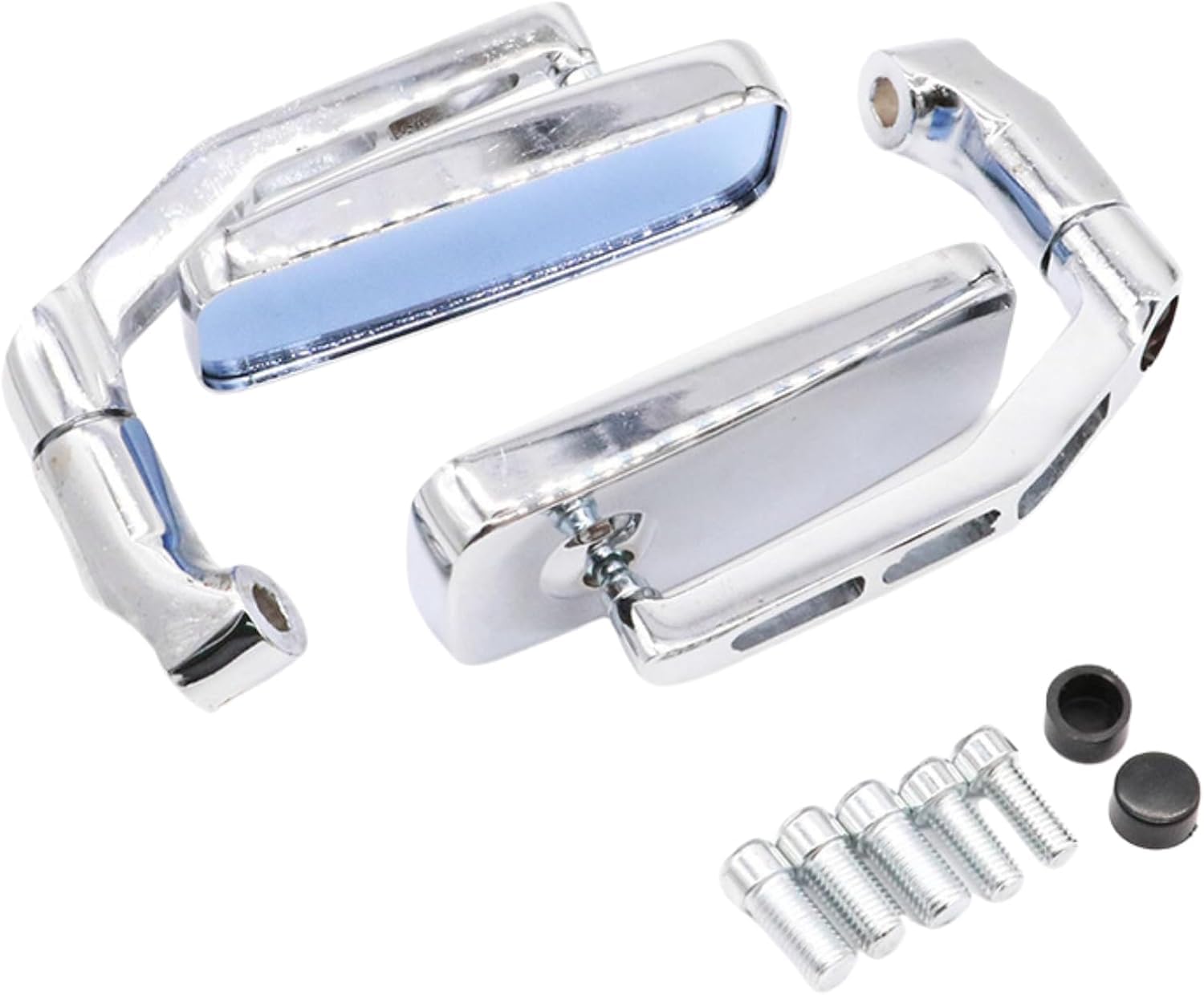 

Parishop Motorcycle Mirror, Valen Side Mirror, Square Custom Square Mirror Grip, Blue Color, Low