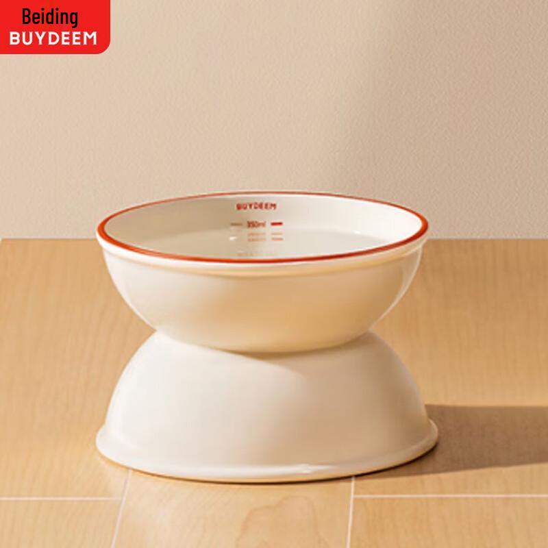 Buydeem Reunion Red Brocade Ceramic Pet Water Bowl