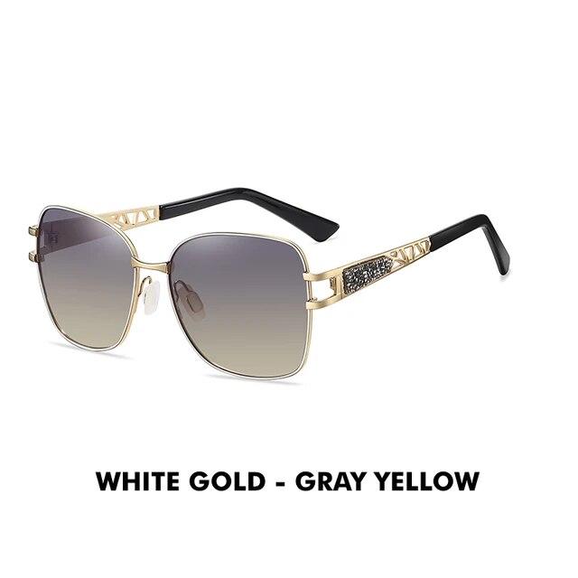 LIOUMO Elegant Polarized Sunglasses Women 2024 Brand Designer Fashion Glasses Women Diamond Eyewear Gradient Shades zonnebril