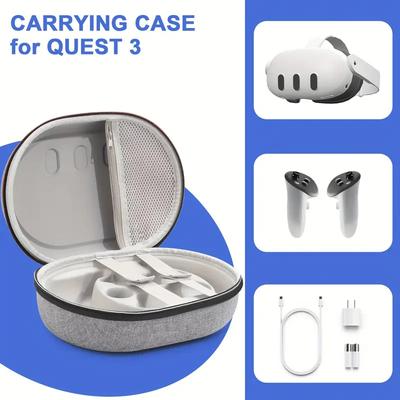 Robuste Tragetasche Kompatibel mit Meta Quest 3, Tragbare VR-Gaming-Headset & Touch-Controller-Tasche für Reisen und Aufbewahrung zu Hause