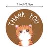 500 Sheets/Roll Cute Cartoon Cat Thank You Stickers - Round Self-Adhesive Envelope Seals
