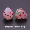 6pcs Mix Glass Fruit Pendant 3D  Enamel Strawberry Charm For Jewelry Making Bracelet Anklet Necklaces DIY Beads Pendant Findings