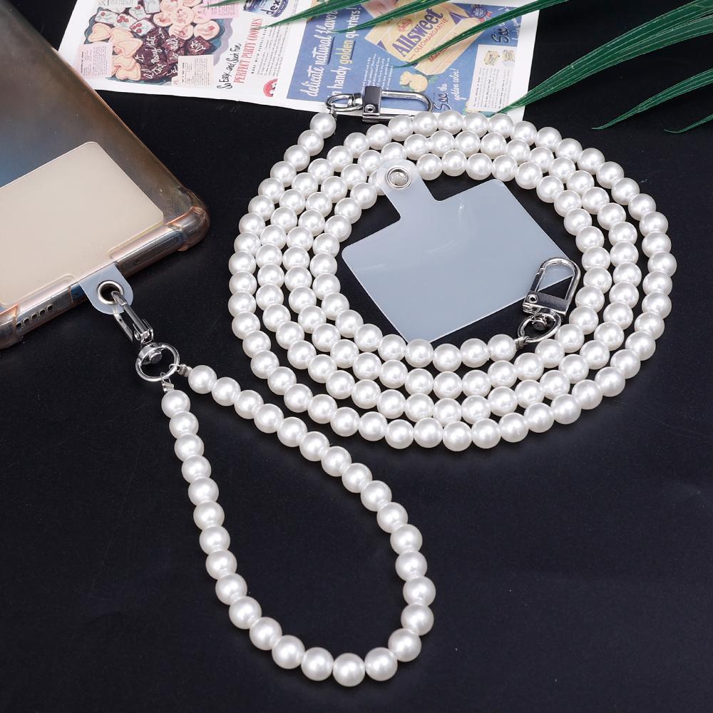 Șnur multifuncțional cu perle Lanț crossbody pentru telefon Curea de schimb Brățări de încheietură pentru telefon Mobilier Colier Lanț cu pandantiv cu patch