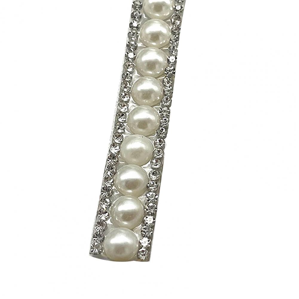 Faux Pearl Ribbon Faux Pearl Accent Strip Faux Pearl Rhinestone Ribbon Strip Self Adhesive Decorative Accent for Clothing