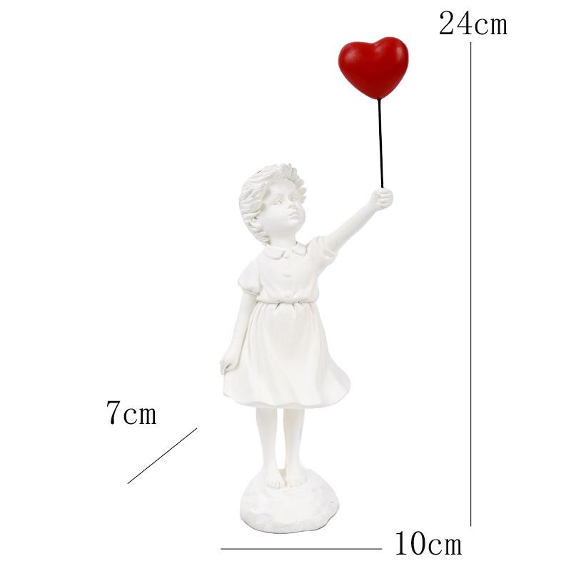 Banksy Girl with Balloon Sculpture - Resin Living Room Ornament