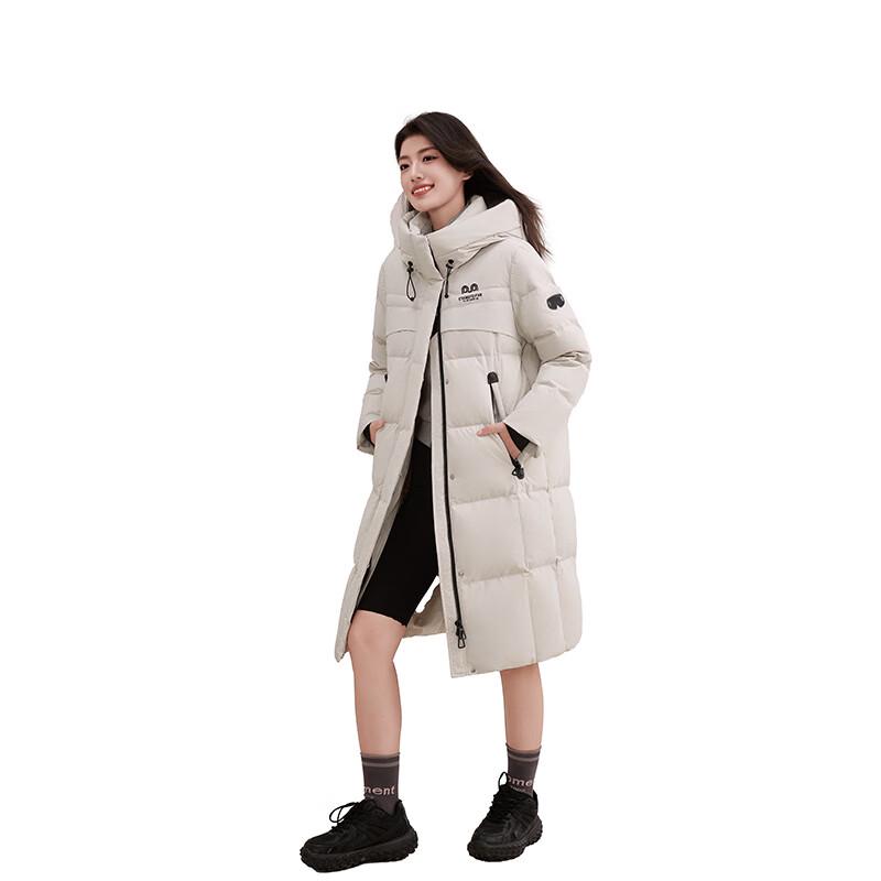 YAYA Women's 2024 Fall/Winter Long Hooded Down Jacket