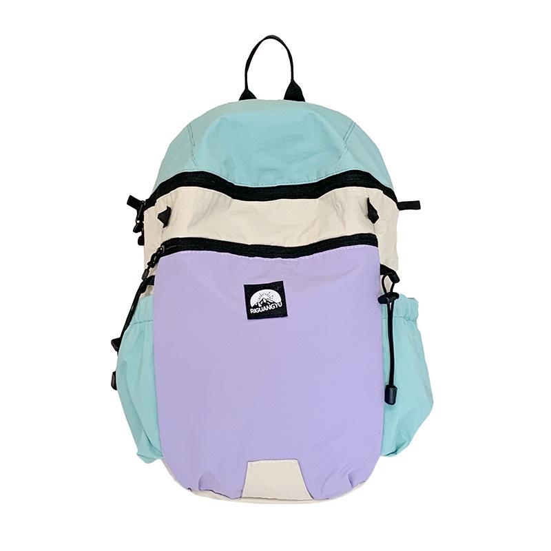 Niche Color Matching Schoolbag Spring and Summer Nylon Backpack Bucket Bag 2025 New Versatile Travel Backpack