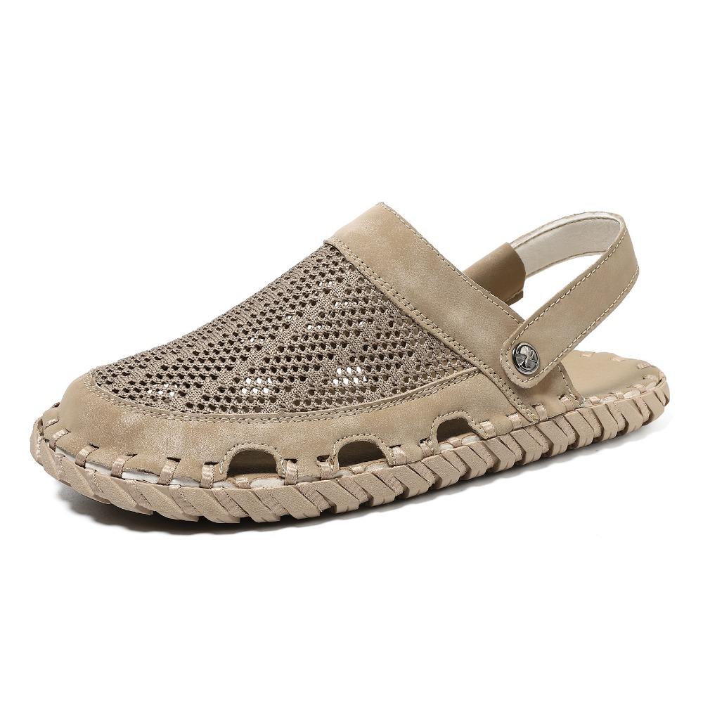 Men Sandals Outdoor Beach Slippers Fashion Korean Style Genuine Leather Shoes