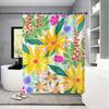 Vibrant Tropical Floral Shower Curtain Boho Sunflower Pattern Polyester Waterproof Bathroom Decor Shower Liner Jungle Print Curt