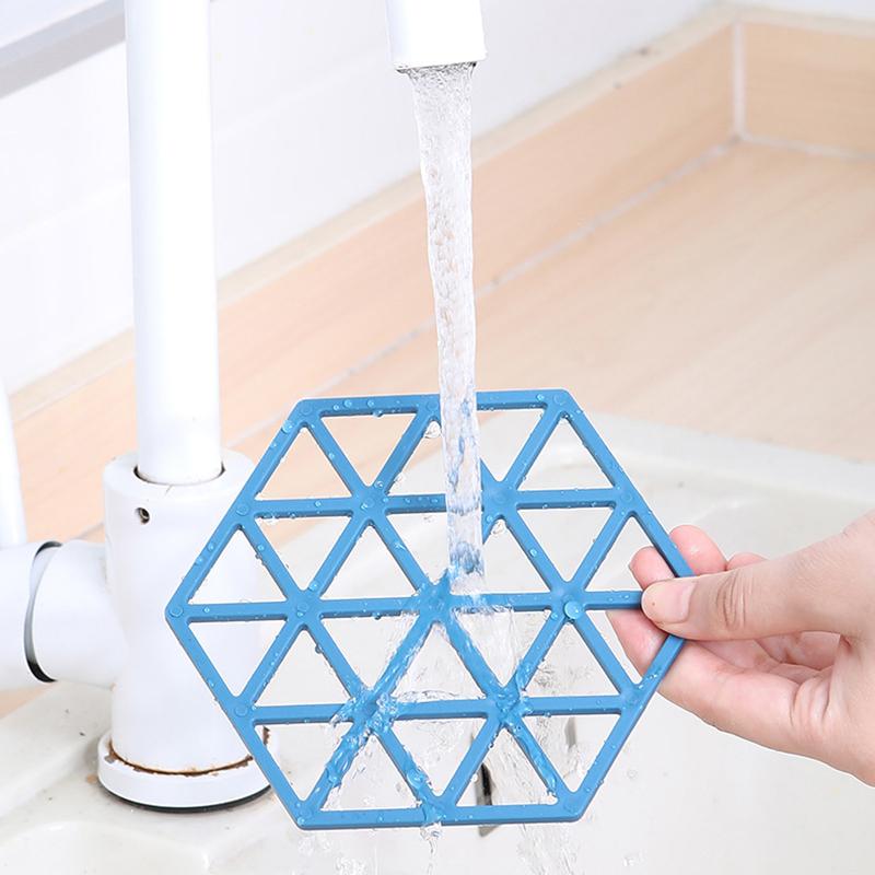 Silicone Tableware Insulation Mat Coaster Hexagon Silicone Mats Pad Heat-insulated Bowl Placemat Home Table Decor Kitchen Tools