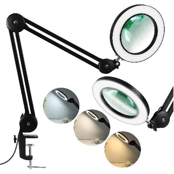 

Регулируемая поворотная рукоятка, светодиодная лупа, настольная лампа, USB-клипса, настольная лампа, увеличительное стекло, светильник с увеличительным зажимом