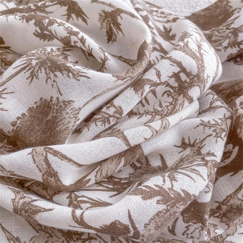 2025 Cotton Linen Scarf Women Spring Maple Leaf Pattern Warm Scarves Pashmina Hijabs Scarves Shawls Wraps Foulard Headband