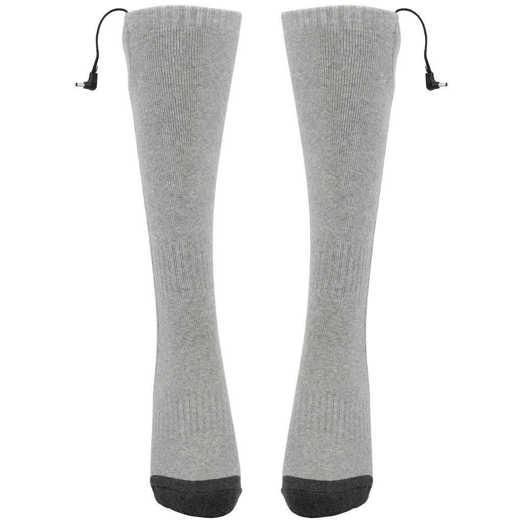 1Pair Smart Heating Stockings Winter Ski Keep Warm Unisex Electric Heat Socks Thickengray