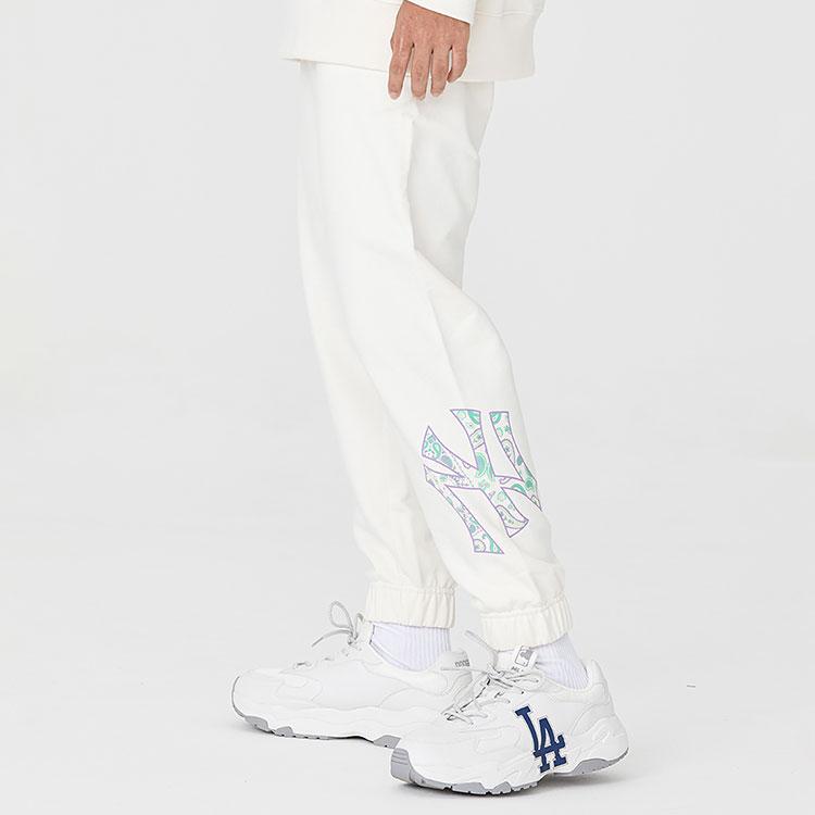 New MLB Paisley Knitted Sweatpants Unisex Ecru 3APTI0126-50CRS