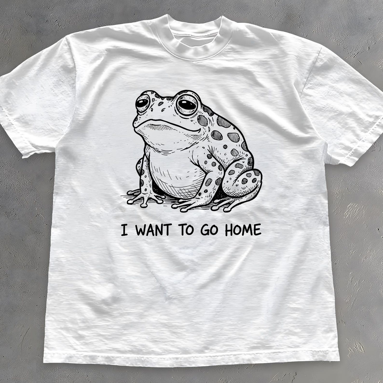 I Want to Go Home Shirt - Funny Frog T-Shirt - Unisex Cotton Tee 2XL