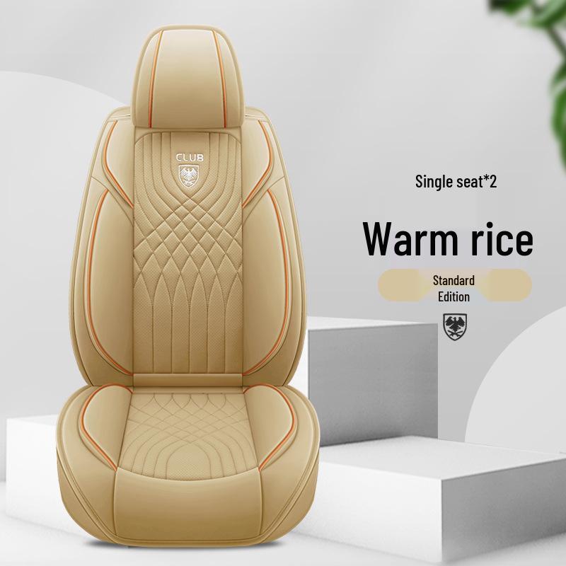 Universal Leather Car Seat Cover & Cushion for All Seasons - Winter Model