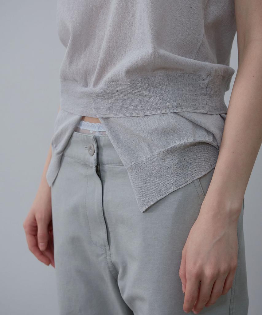 LCDC™ Layered Hem String Pants (Light Gray)