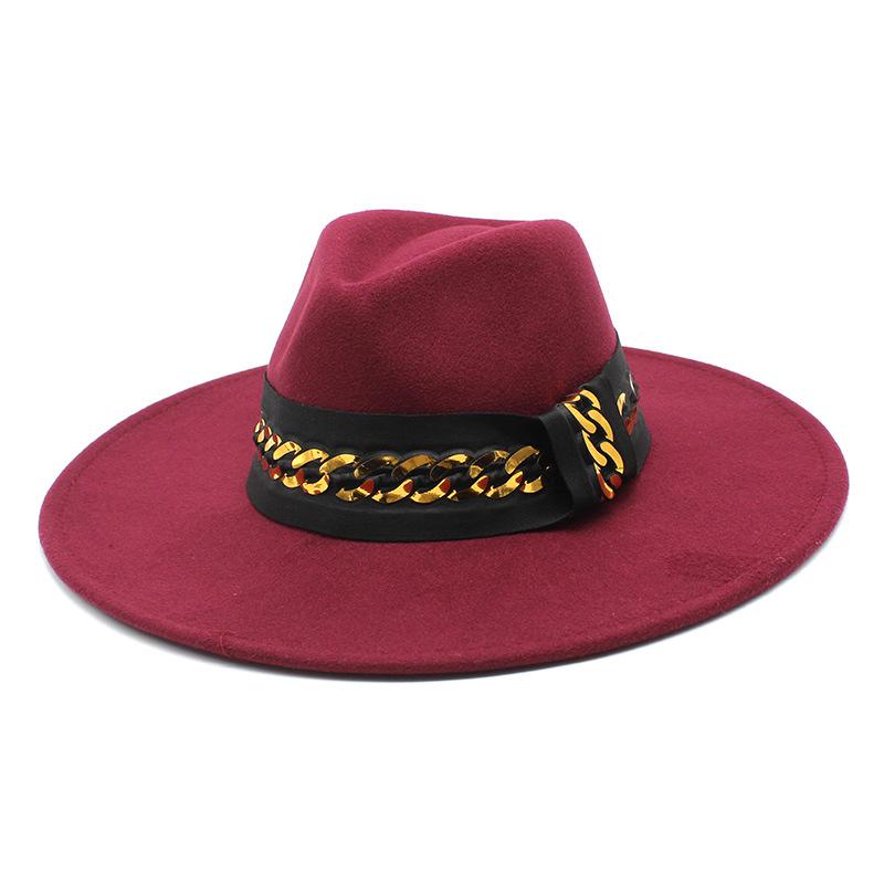 Exotic 9.5Cm Large Brim Top Hat Ethnic Accessories Jazz Hat Cashmere Felt Hat Gentleman And Lady Hat