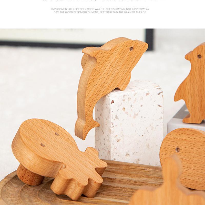 Cabinet Door Handle Children's Room Creative Cute Dinosaur Unique Wooden Animal Drawer Knobs Bedroom Decorative Drawer