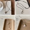 Adjustable Length Water Drop Necklace Zinc Zinc Alloy Heart Pendant Necklace Rope Clavicle Chain  Party