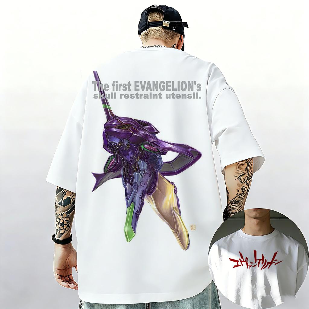Neon Genesis Evangelion Ayanami Rei Asuka Classic Style Short Sleeve Tshirt Unisex Unisex 2026 Summer ParentChild Cotton Tee Tops