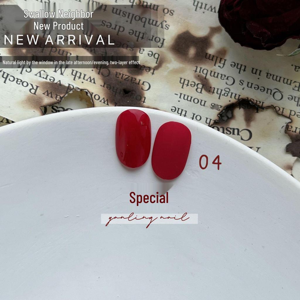 Yanling Red Series: Mary Queen Nail Art Gel - Blood, Wine, and Big Red Shades.