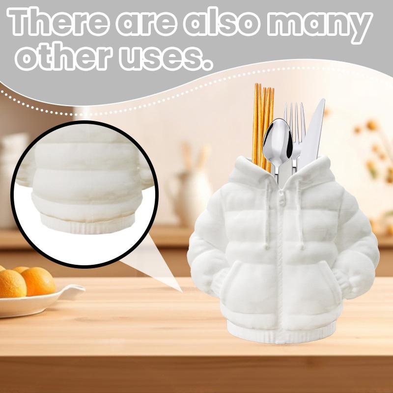 1Pcs Desktop Creative Minimalist Pen Holder Down Jacket Pencil Case Storage Bucket Safe Material Atmosphere Cute