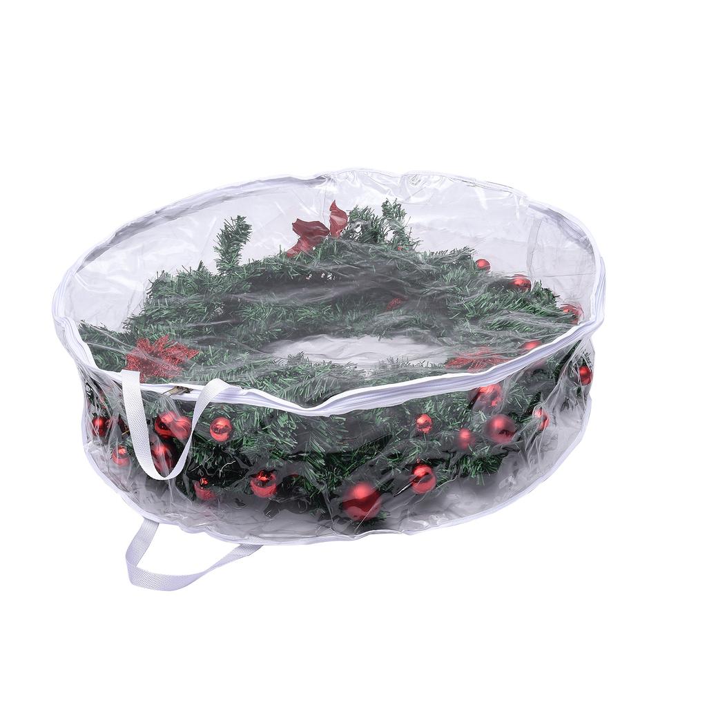 Holiday Wreath Storage Bag Water Proof PVC Transparent Bag for Home Decoration