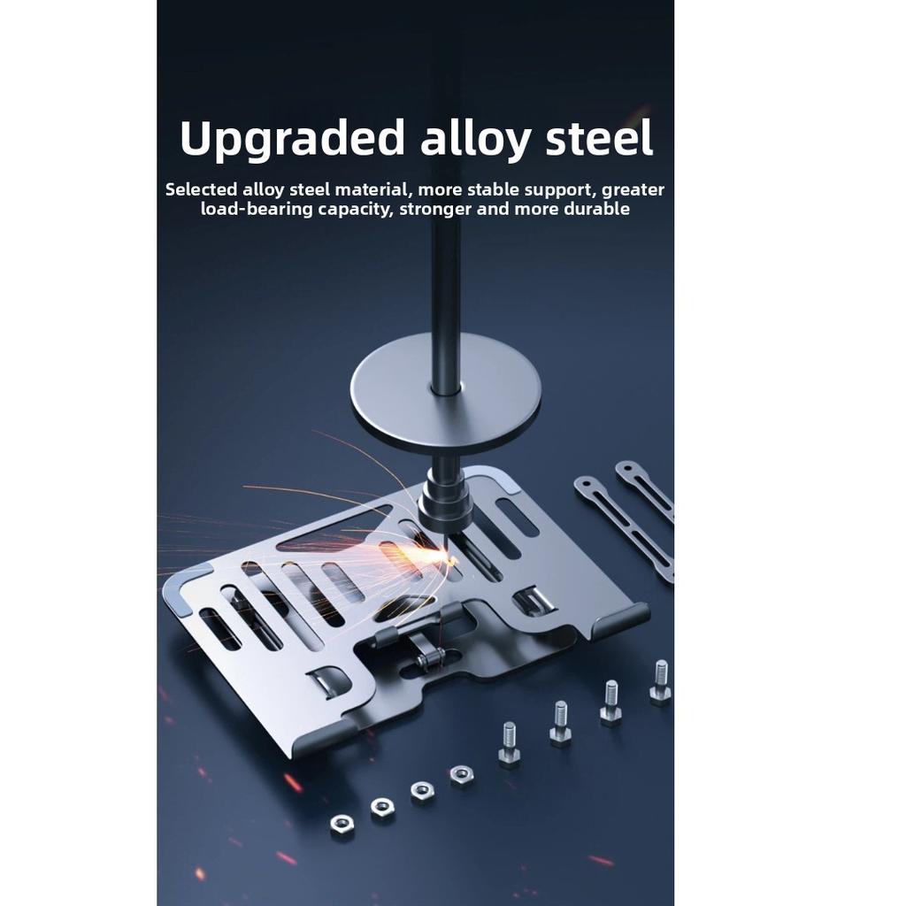 2-in-1 Laptop Phone Cooling Bracket Built-in Silent Fan, Height Increase Air Cooling Stand for Gaming Notebook Desktop