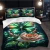 3pcs Green Butterfly Rose 3D Printed Bedding Set Comfortable Duvet Cover King Queen Twin Size Birthday Gift Bedroom Decoration