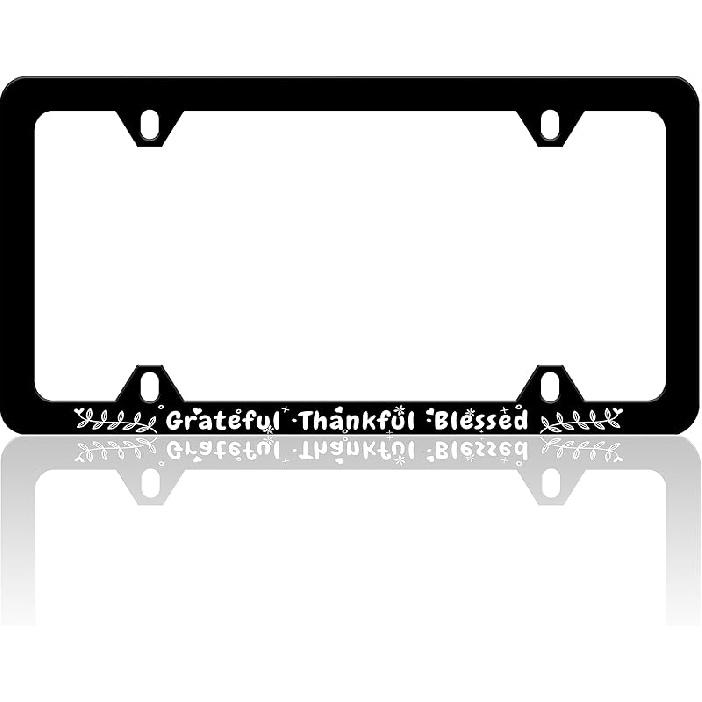 Black And White Cow Print License Plate Frame Funny Spots License Plate Frames Animal Pattern Auto Accessory Bracket Stainless Steel License Plate