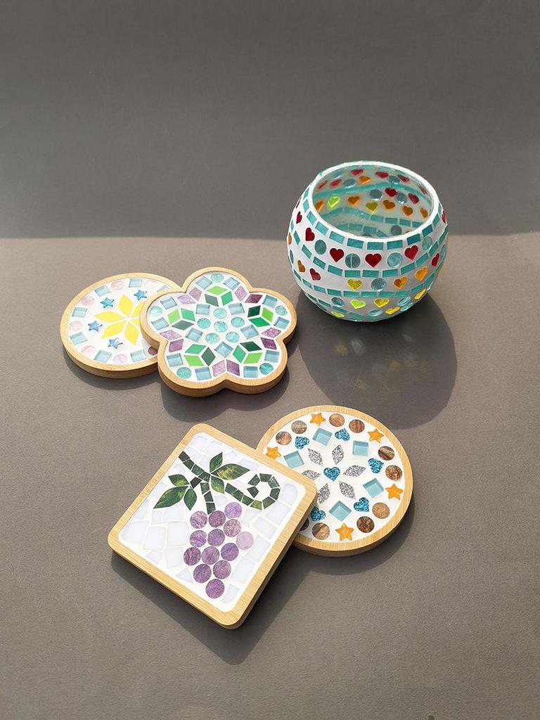 200g Bunte Runde Acryl-Mosaiksteine für DIY-Kunstprojekte