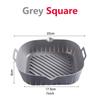 21CM Silicone Air Fryers Liner Basket Square Reusable AirFryers Pot Tray Heat Resistant Food Baking AirFryers Oven Accessories