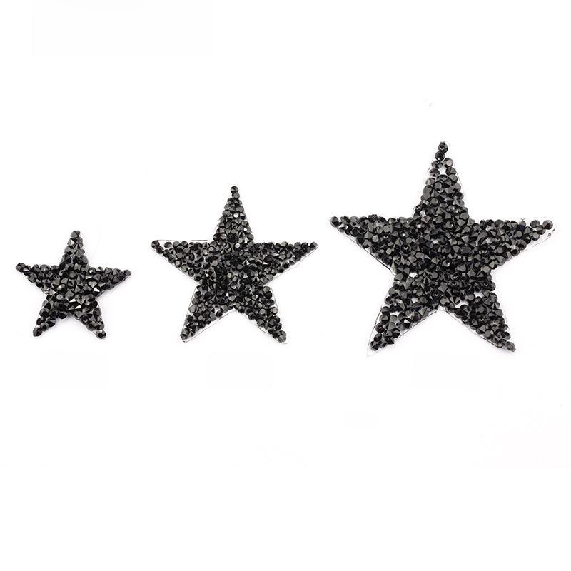 Star-Shaped Rhinestone Resin Patches: 5-Piece Pack for DIY Clothing Accessories