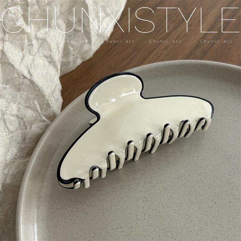 Medium & Large Acetate Acrylic Hair Claw Clip - Japanese & Korean Fashion, Versatile Solid Color Hair Accessories
