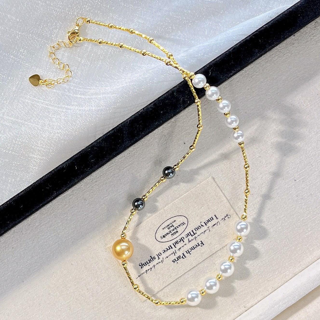 

Candy Mixed Color High Quality Artificial Crystal Pearl Clavicle Chain Necklace
