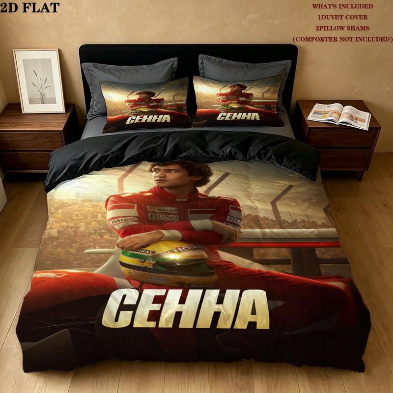 Ayrton Senna Bedding Quilt Set Quilt Cover Pillowcase Home Decoration Birthday Gift (1 * duvet cover + 2 * pillowcase, without core)