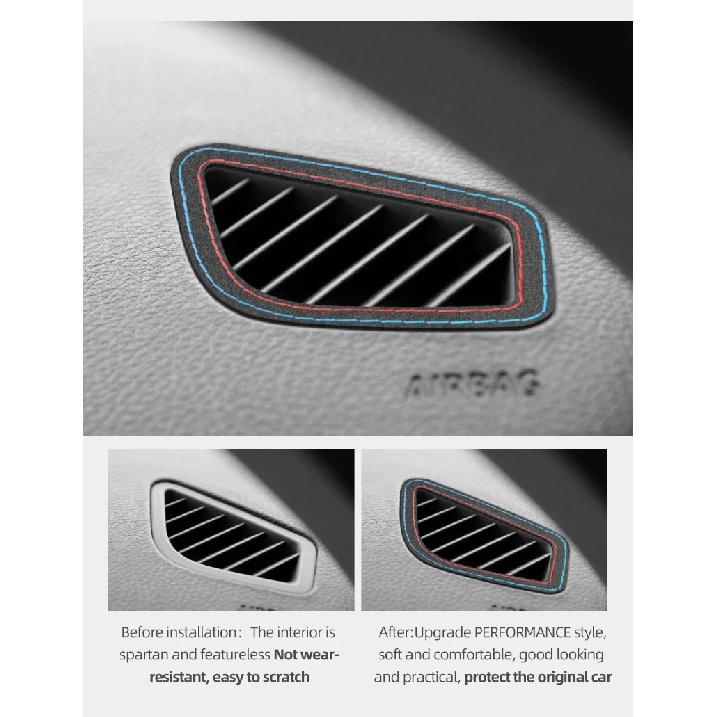 For BMW F30 F32 F34 F35 Made of Alcantara Dashboard Side Air Vent Outlet Trim Frame Performance Sticker Car Interior Accessories