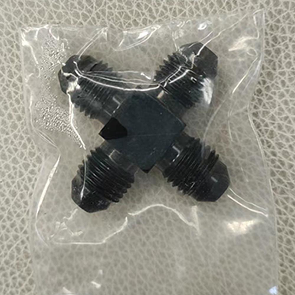 Universal AN4 To AN4 To AN4 To AN4 Aluminum Adapter Hose Fitting Male To Male On Side Thread Fitting Adapter Black